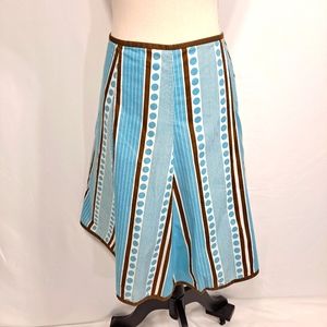 Boden Blue Gored Summer Swing Skirt